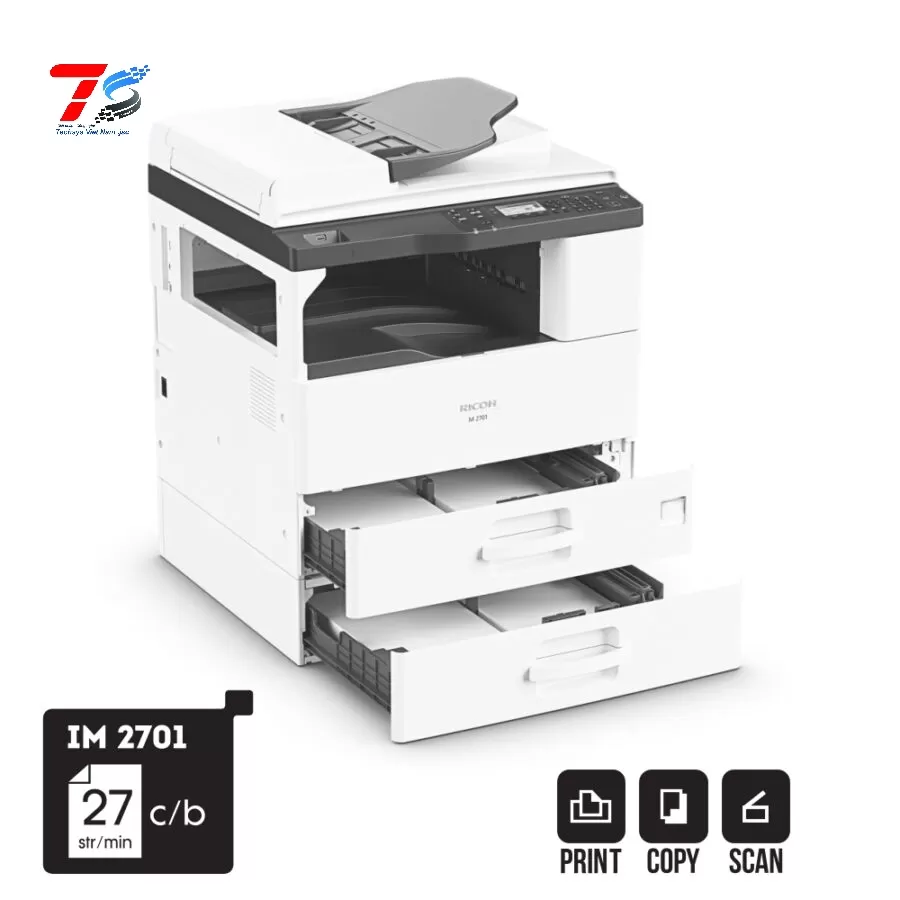 Máy Photocopy RICOH M2701 (Copy - In – Scan màu - 27 bản/ phút A4)
